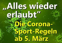 Regelung zur Sportausübung ab 5. März 2022